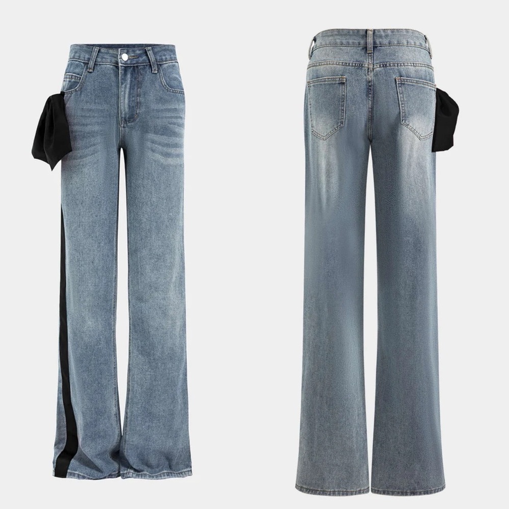 NWT Micas Women's Jean with Black Bow, Size XL